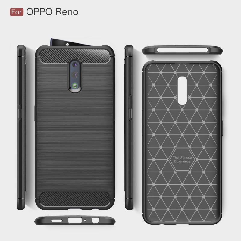 Oppo Reno - Coque gel brossé carbone