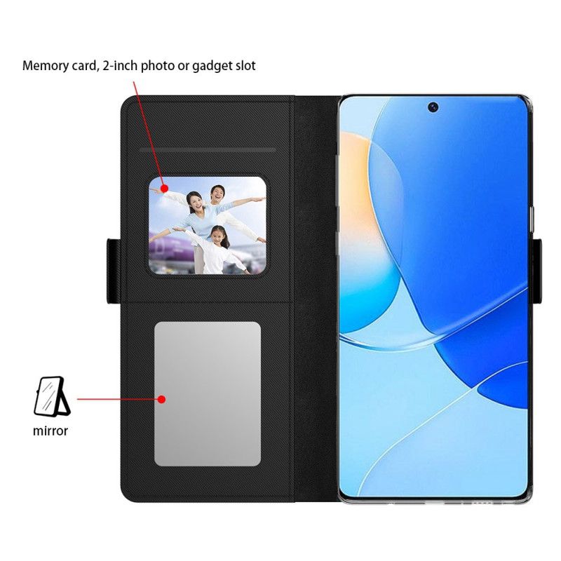 Housse Huawei Nova 12i Miroir et Porte-Cartes Frontal