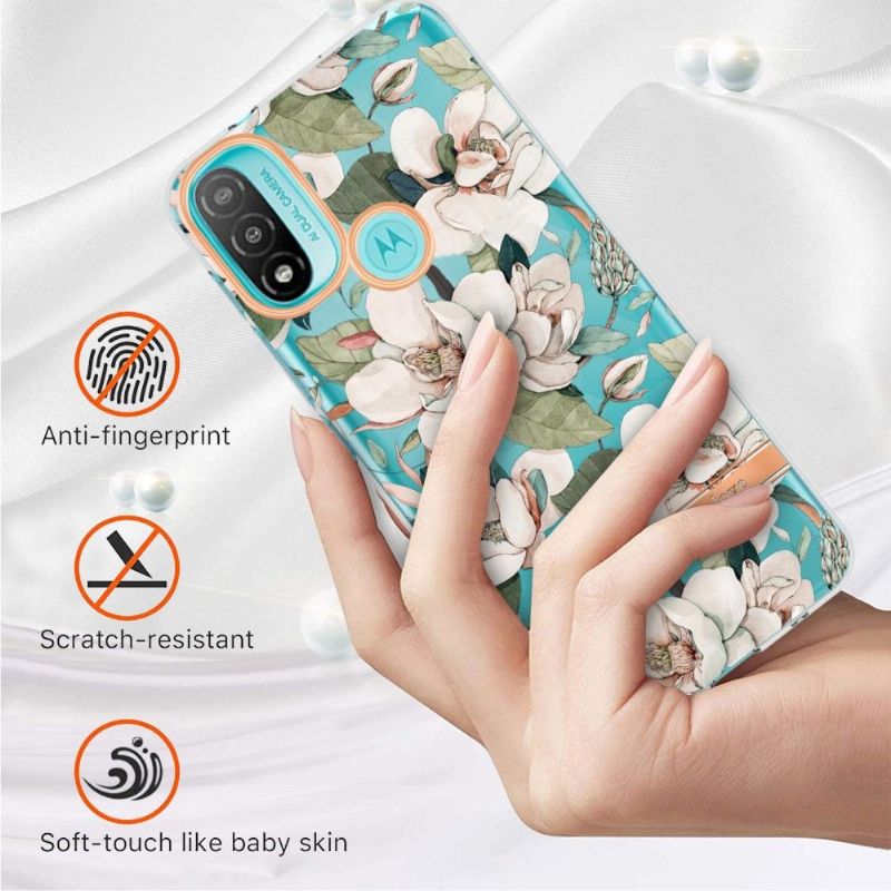 Coque Motorola Moto E20 / E30 / E40 Gardénia fleur blanche