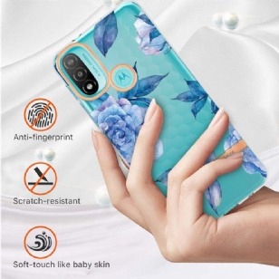 Coque Motorola Moto E20 / E30 / E40 Pivoine bleu