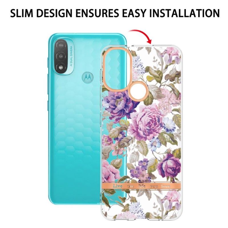 Coque Motorola Moto E20 / E30 / E40 La Pivoine violette