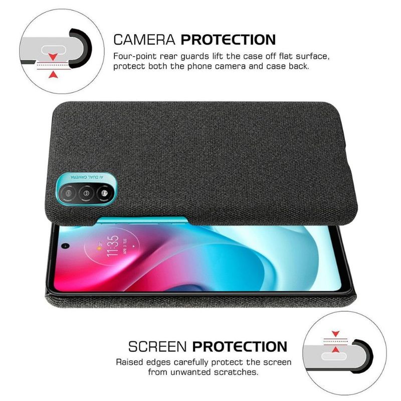 Coque Motorola Moto E20 / E30 / E40 revêtement tissu