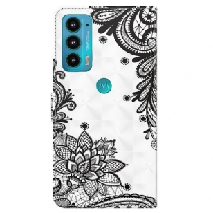 Housse Motorola Moto E20 / E30 / E40 fleurs dentelle