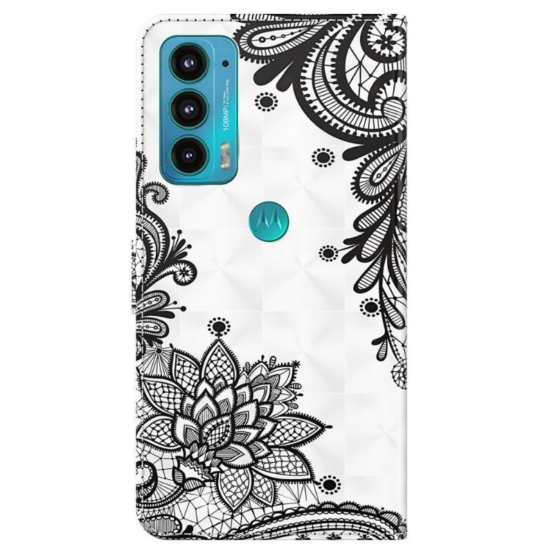 Housse Motorola Moto E20 / E30 / E40 fleurs dentelle