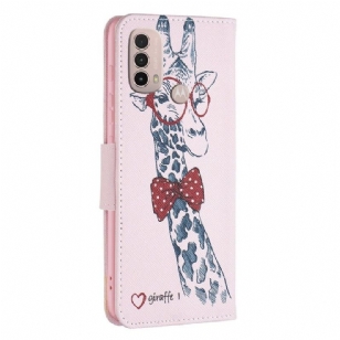 Housse Motorola Moto E40 / E30 / E20 girafe avec lunettes