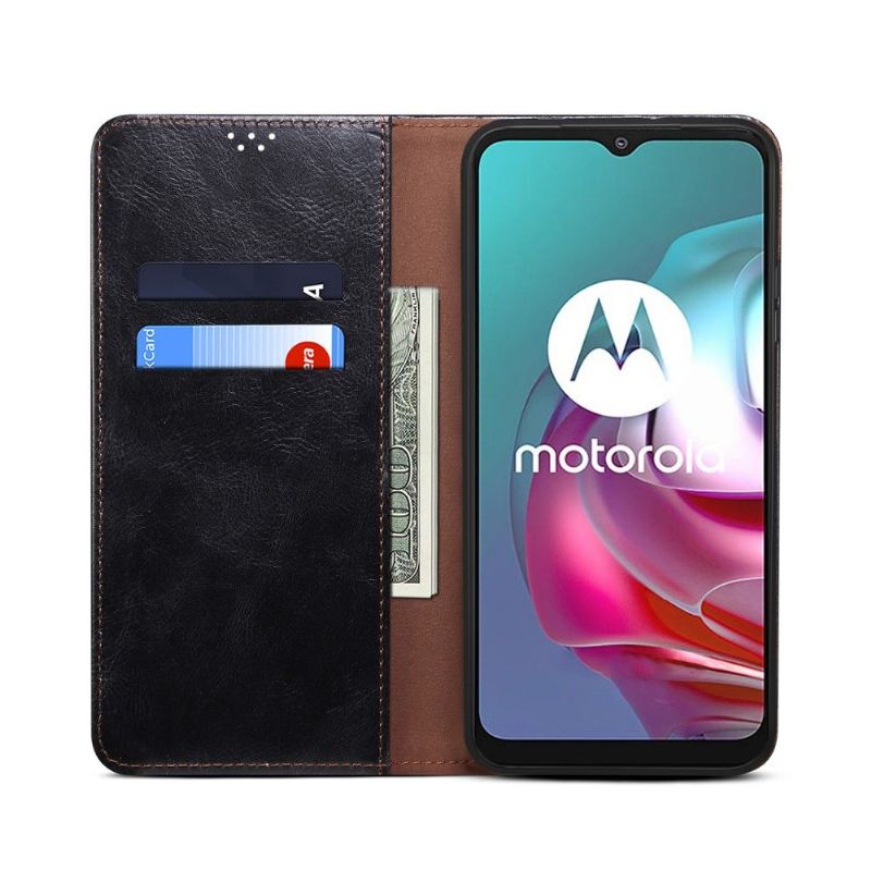 Motorola Moto E20 / E30 / E40 - Housse Ernestine coutures apparentes