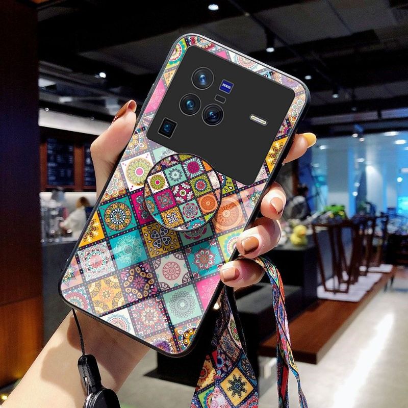 Coque Vivo X80 Pro Kaleidoscope Mandala avec support