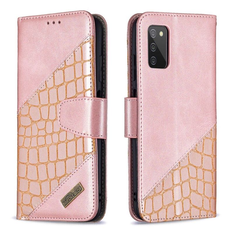 Housse Samsung Galaxy A03s Effet Cuir Aspect Croco