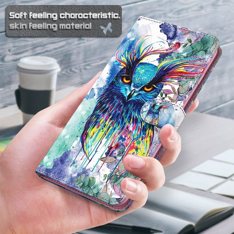 Housse Samsung Galaxy A03s hibou aquarelle