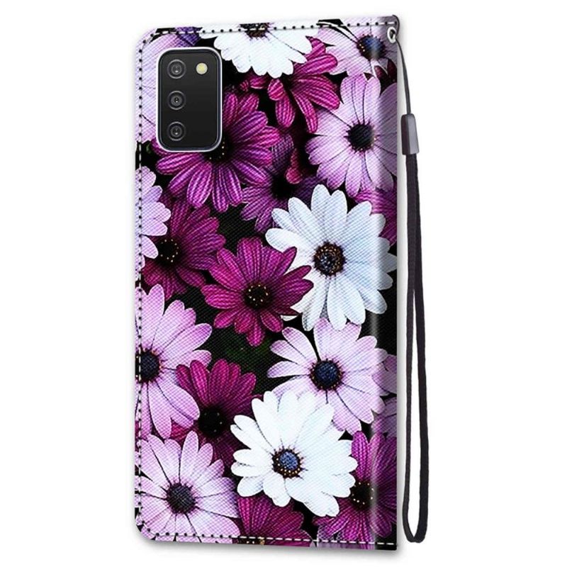 Housse Samsung Galaxy A03s marguerites colorées