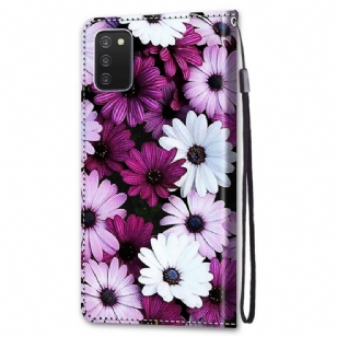 Housse Samsung Galaxy A03s marguerites colorées