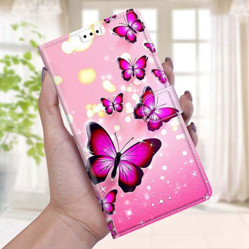 Housse Samsung Galaxy A03s Papillons roses