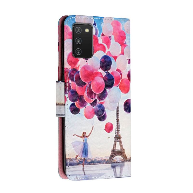 Housse Samsung Galaxy A03s Tour Eiffel Fille Ballon