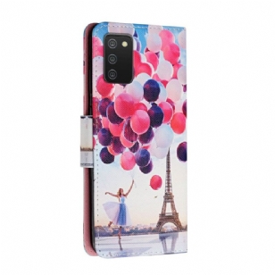 Housse Samsung Galaxy A03s Tour Eiffel Fille Ballon