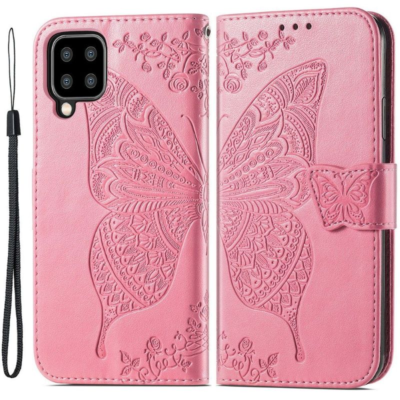 Housse Samsung Galaxy A22 4G Papillon Relief