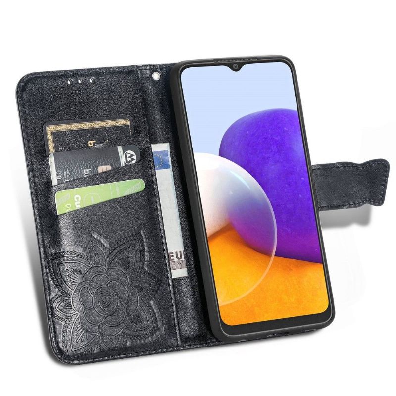 Housse Samsung Galaxy A22 4G Papillon Relief