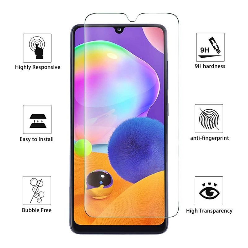 Coque + film protecteur en verre trempé pour Samsung Galaxy A31