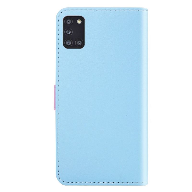 Housse Samsung Galaxy A31 Simili Cuir Tricolore Coutures