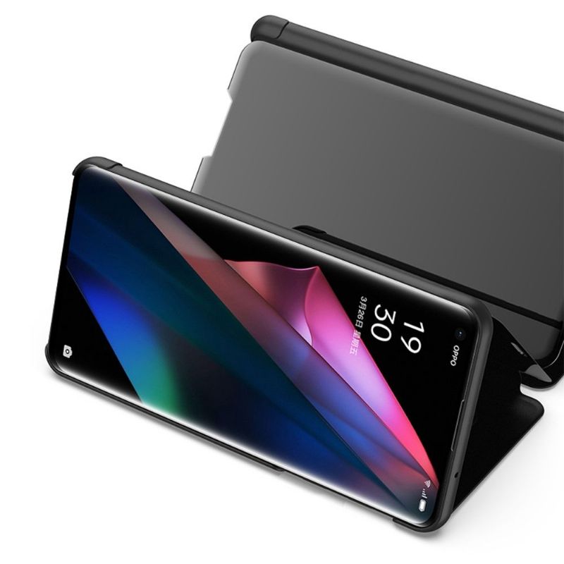 Coque Oppo Find X3 / X3 Pro avec rabat effet miroir