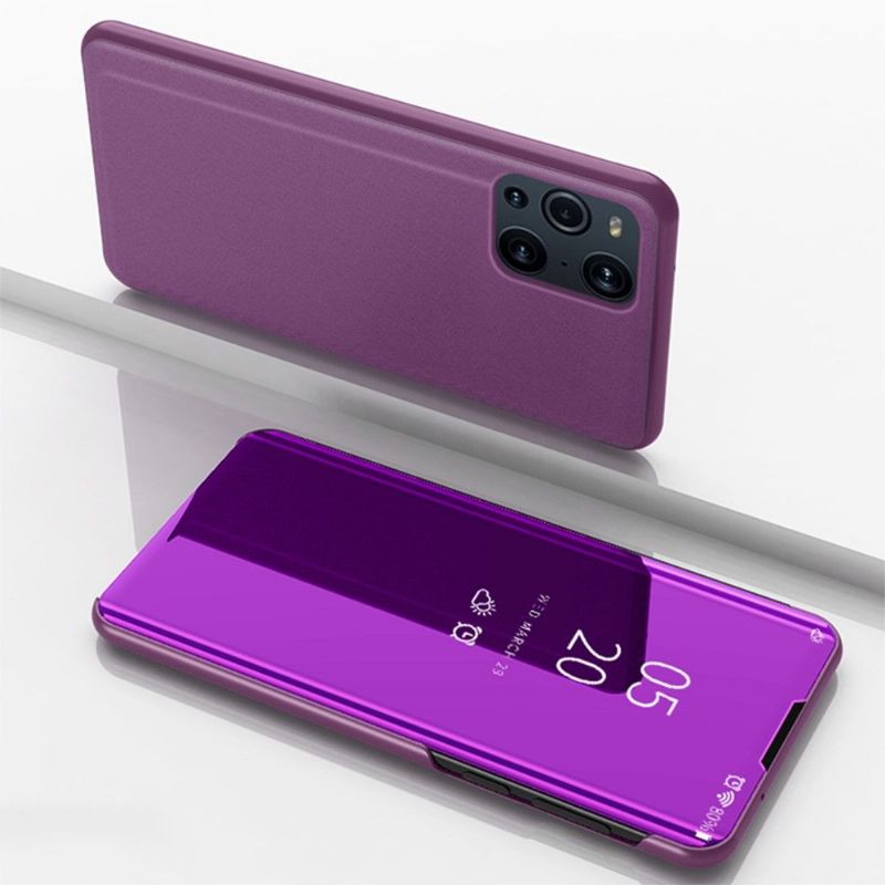 Coque Oppo Find X3 / X3 Pro avec rabat effet miroir