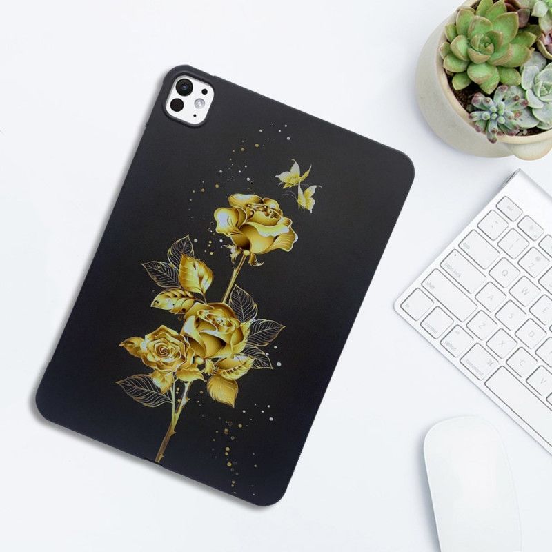 Coque iPad Pro 13 (2024) Roses Dorées