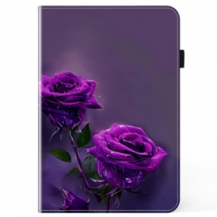 Étui iPad Pro 13 (2024) Roses Pourpres