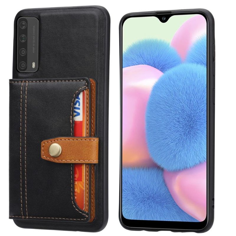 Coque Huawei P Smart 2021 effet cuir avec multi compartiments