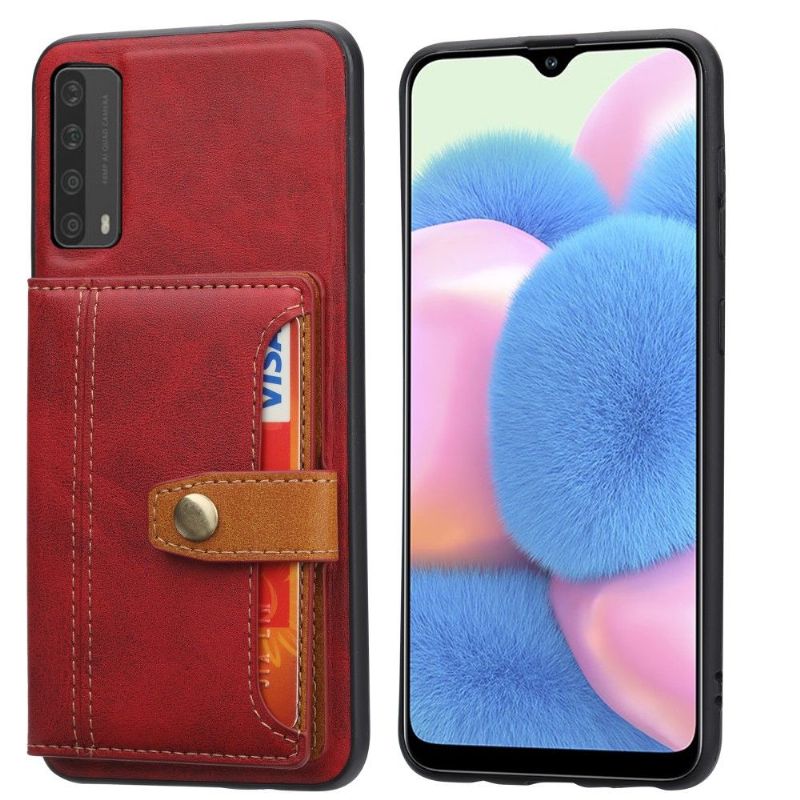 Coque Huawei P Smart 2021 effet cuir avec multi compartiments