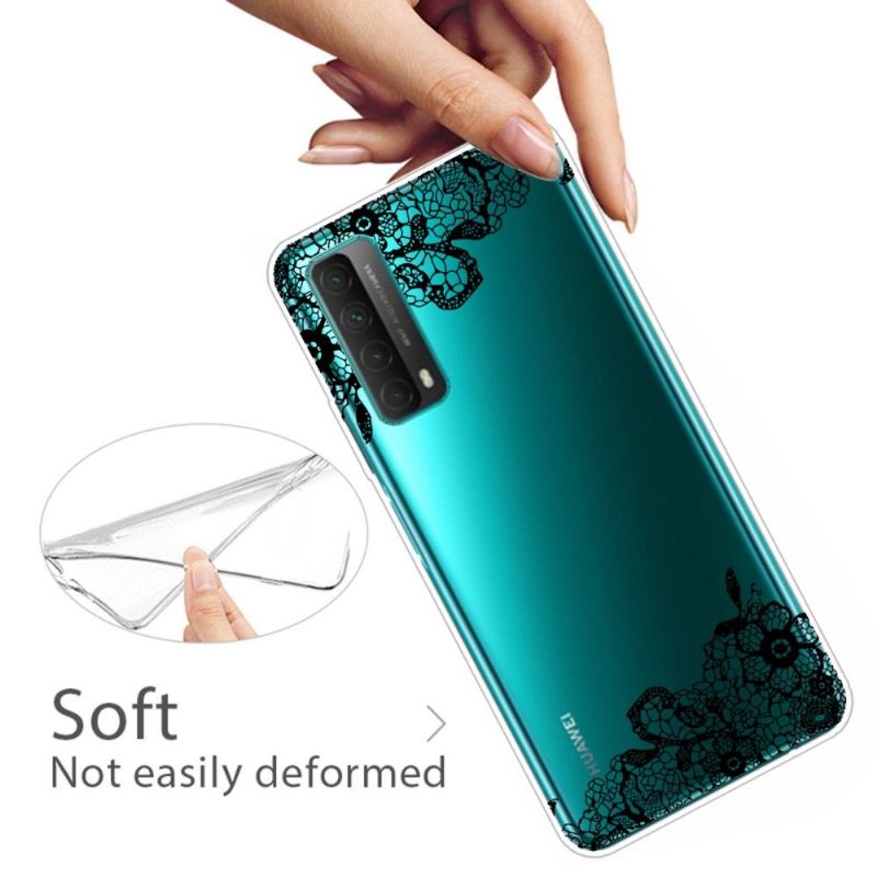 Coque Huawei P Smart 2021 fleur dentelle