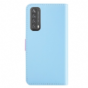 Housse Huawei P Smart 2021 Simili Cuir Tricolore Coutures