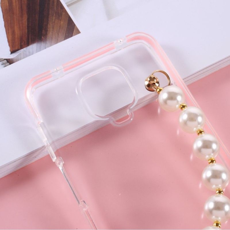 Coque Xiaomi Redmi Note 9S / Redmi Note 9 Pro Strap Perle Transparent