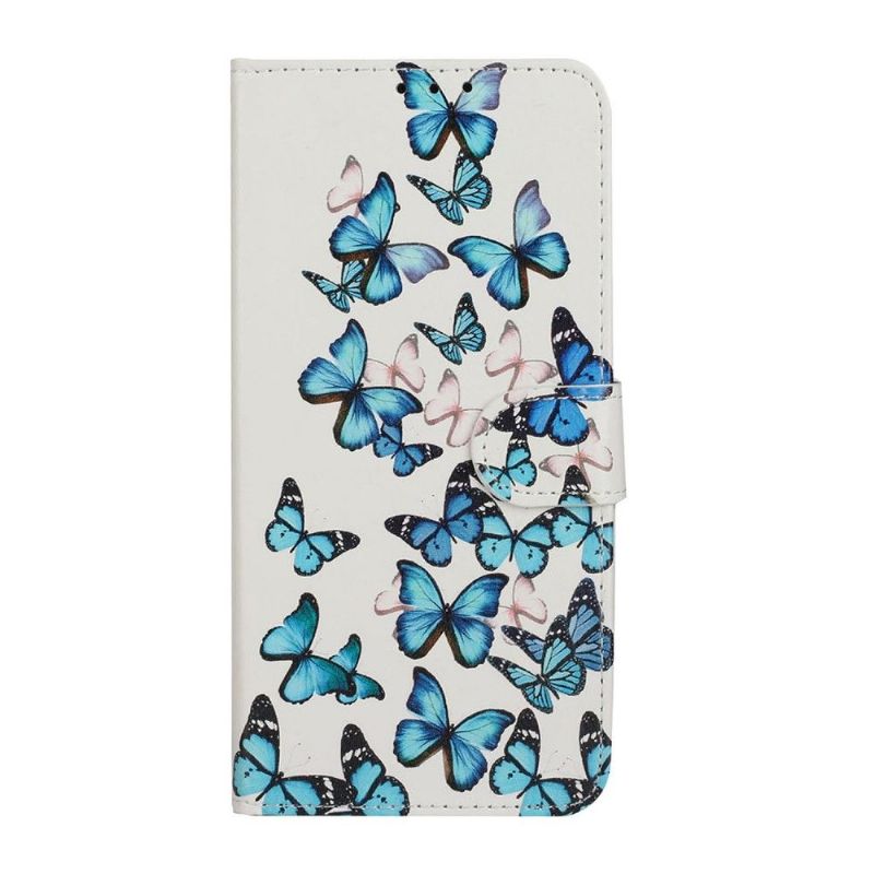 Housse Huawei Y6p Multiples Papillons Bleus