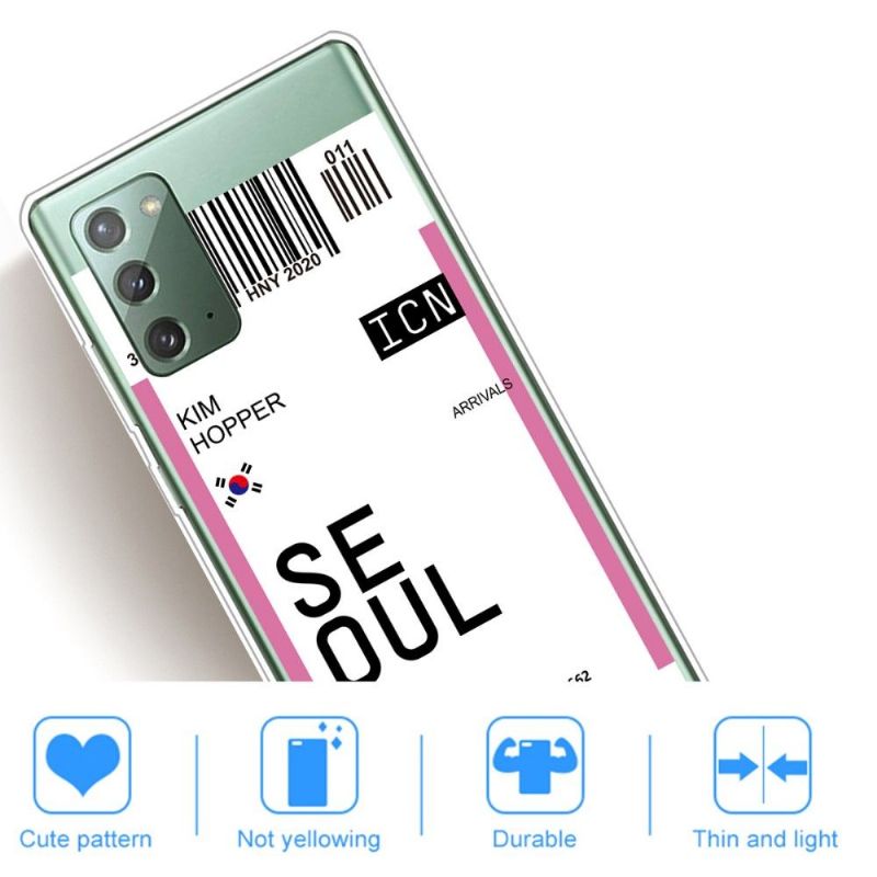 Coque Samsung Galaxy Note 20 Boarding Pass 03 SEOUL