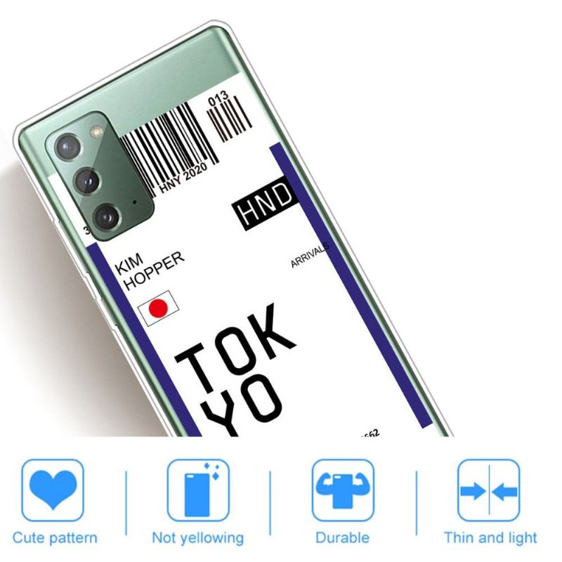 Coque Samsung Galaxy Note 20 Boarding Pass 05 TOKYO