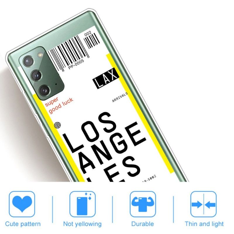 Coque Samsung Galaxy Note 20 Boarding Pass 08 LOS ANGELES