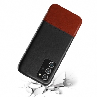 Coque Samsung Galaxy Note 20 Effet Cuir Bicolore