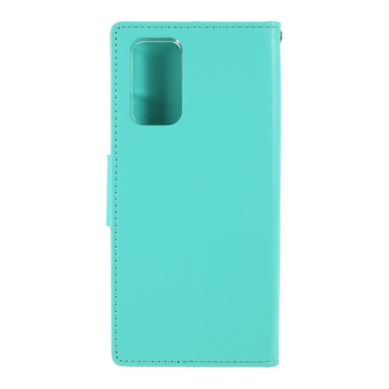 Housse Samsung Galaxy Note 20 Bravo Series imitation cuir - Cyan