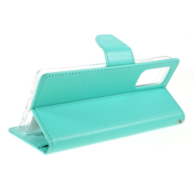 Housse Samsung Galaxy Note 20 Bravo Series imitation cuir - Cyan