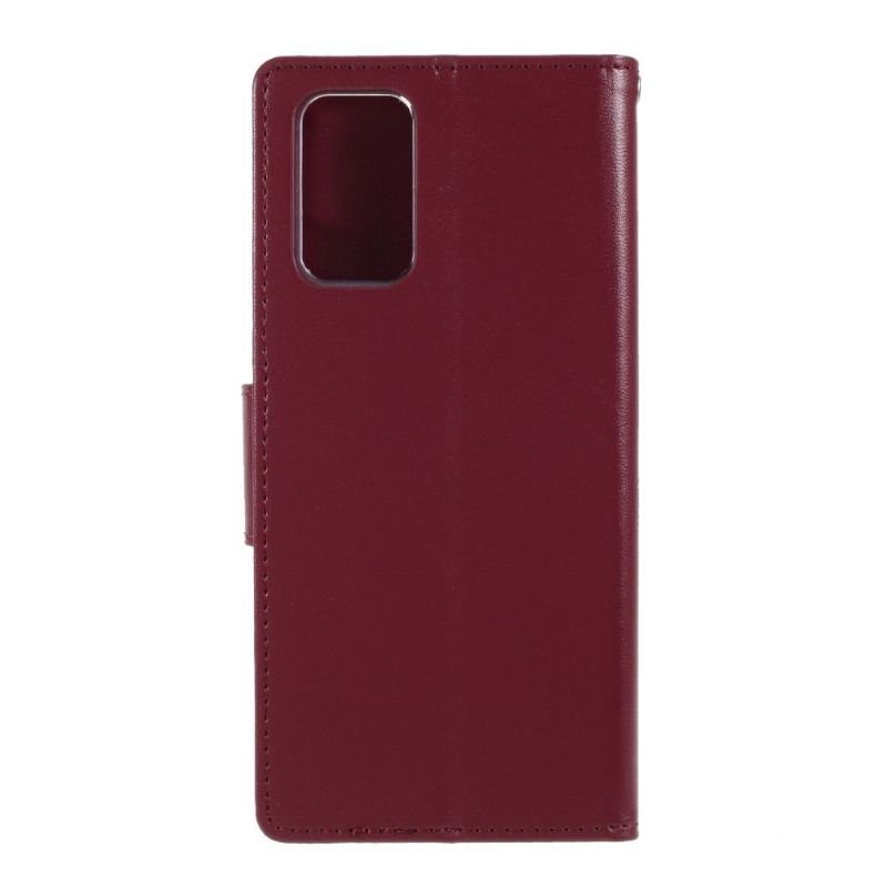 Housse Samsung Galaxy Note 20 Bravo Series imitation cuir - Vin rouge