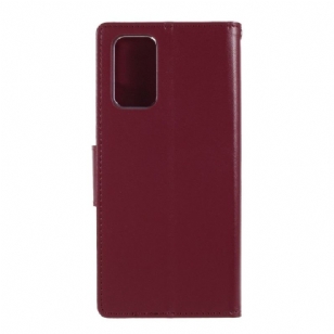 Housse Samsung Galaxy Note 20 Bravo Series imitation cuir - Vin rouge