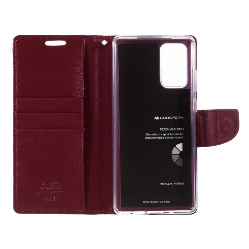 Housse Samsung Galaxy Note 20 Bravo Series imitation cuir - Vin rouge