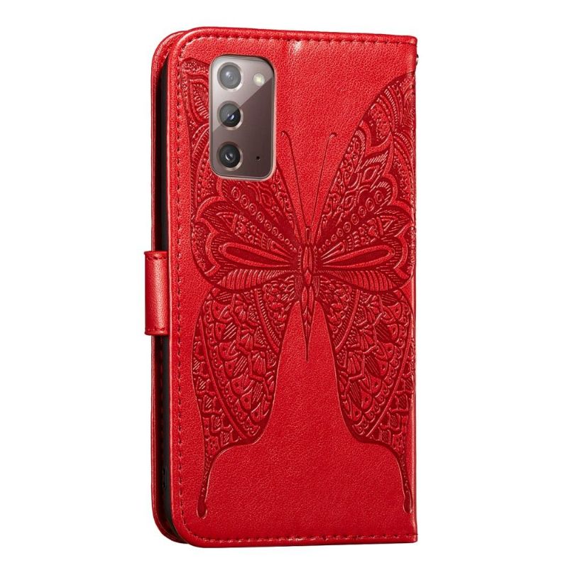 Housse Samsung Galaxy Note 20 Papillon Relief