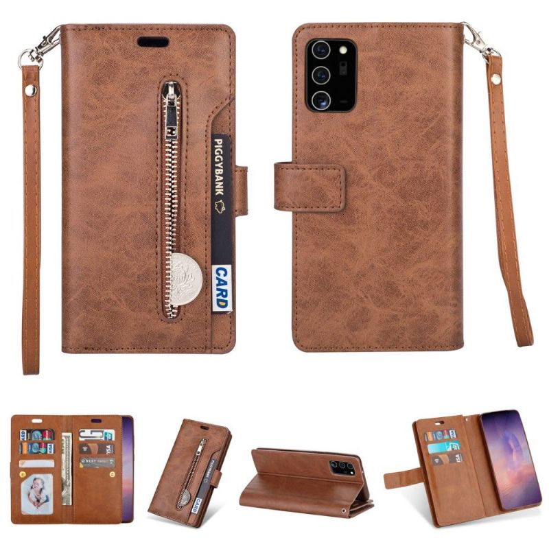 Housse Samsung Galaxy Note 20 Porte Cartes Simili Cuir à Lanière