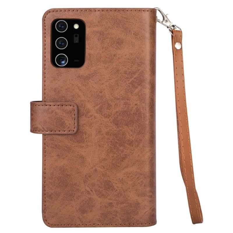 Housse Samsung Galaxy Note 20 Porte Cartes Simili Cuir à Lanière