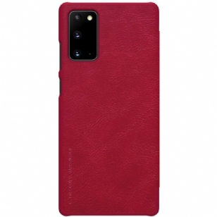 Housse Samsung Galaxy Note 20 Qin Effet Cuir - Rouge