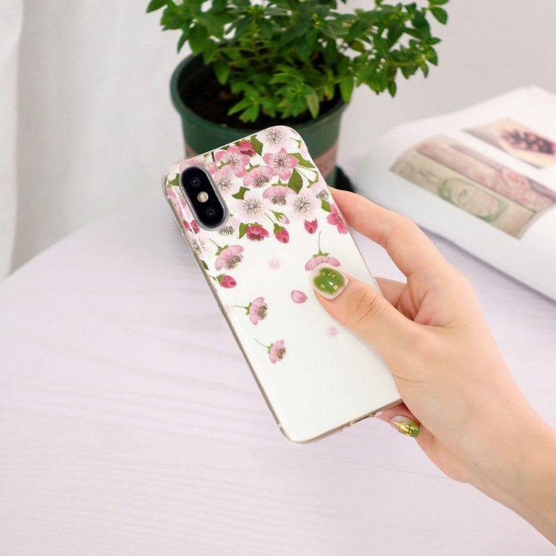 Coque iPhone XS / X Fluorescente Fleurs