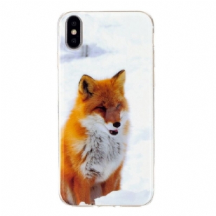 Coque iPhone XS / X Fluorescente Renard roux