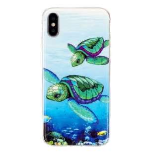 Coque iPhone XS / X Fluorescente Tortues