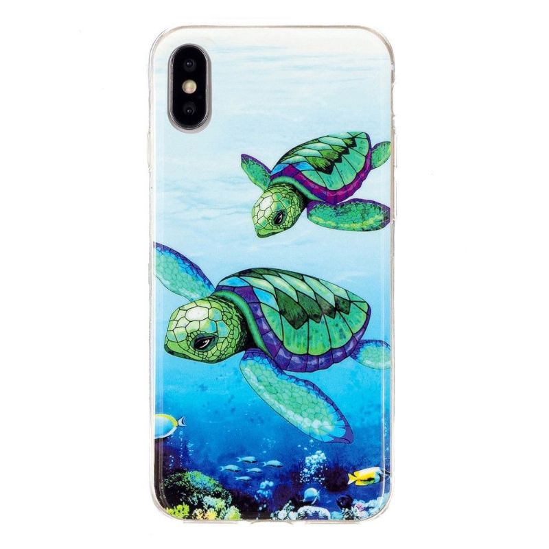 Coque iPhone XS / X Fluorescente Tortues