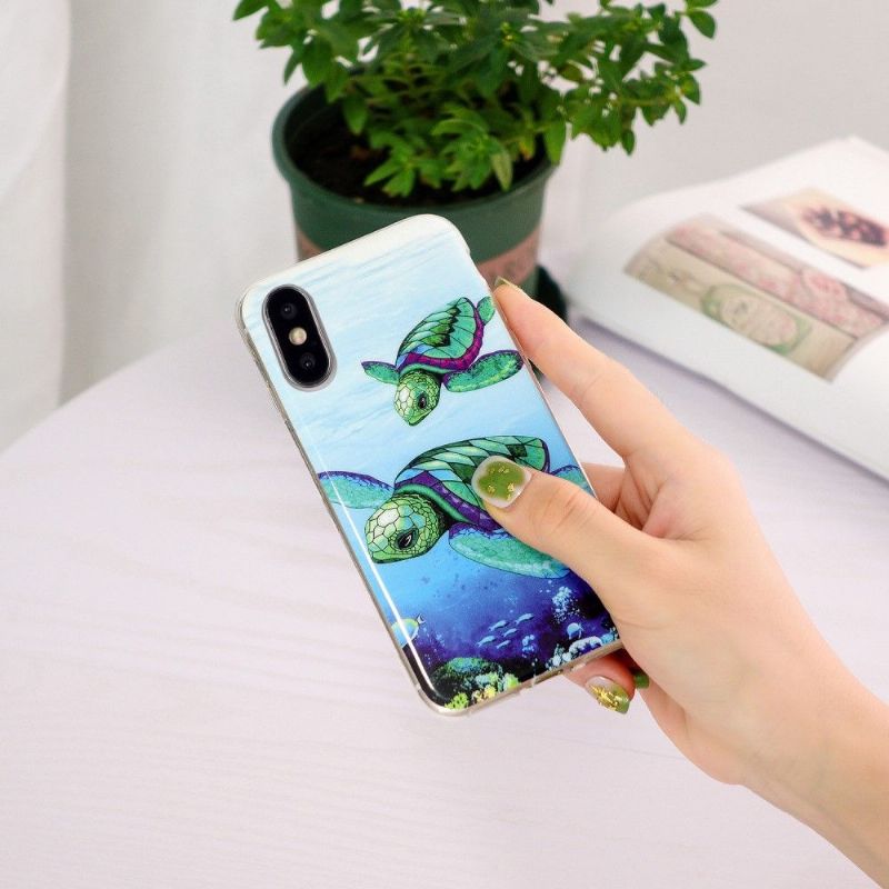 Coque iPhone XS / X Fluorescente Tortues